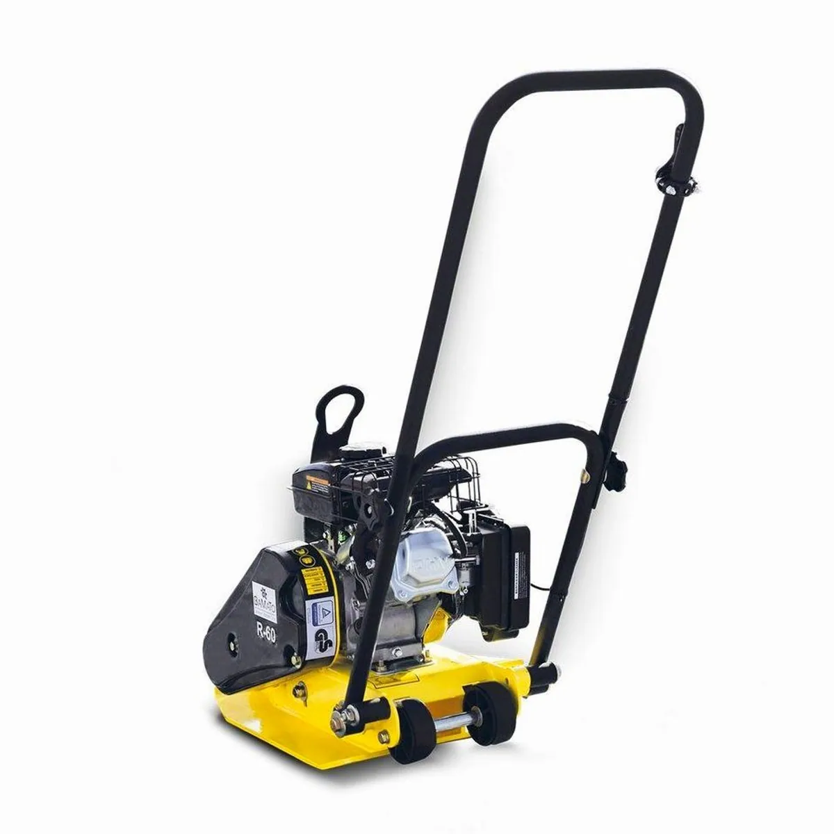 BAMATO Rüttelplatte R-60, kraftvoller 4-Takt Motor, integriertes Fahrwerk 5