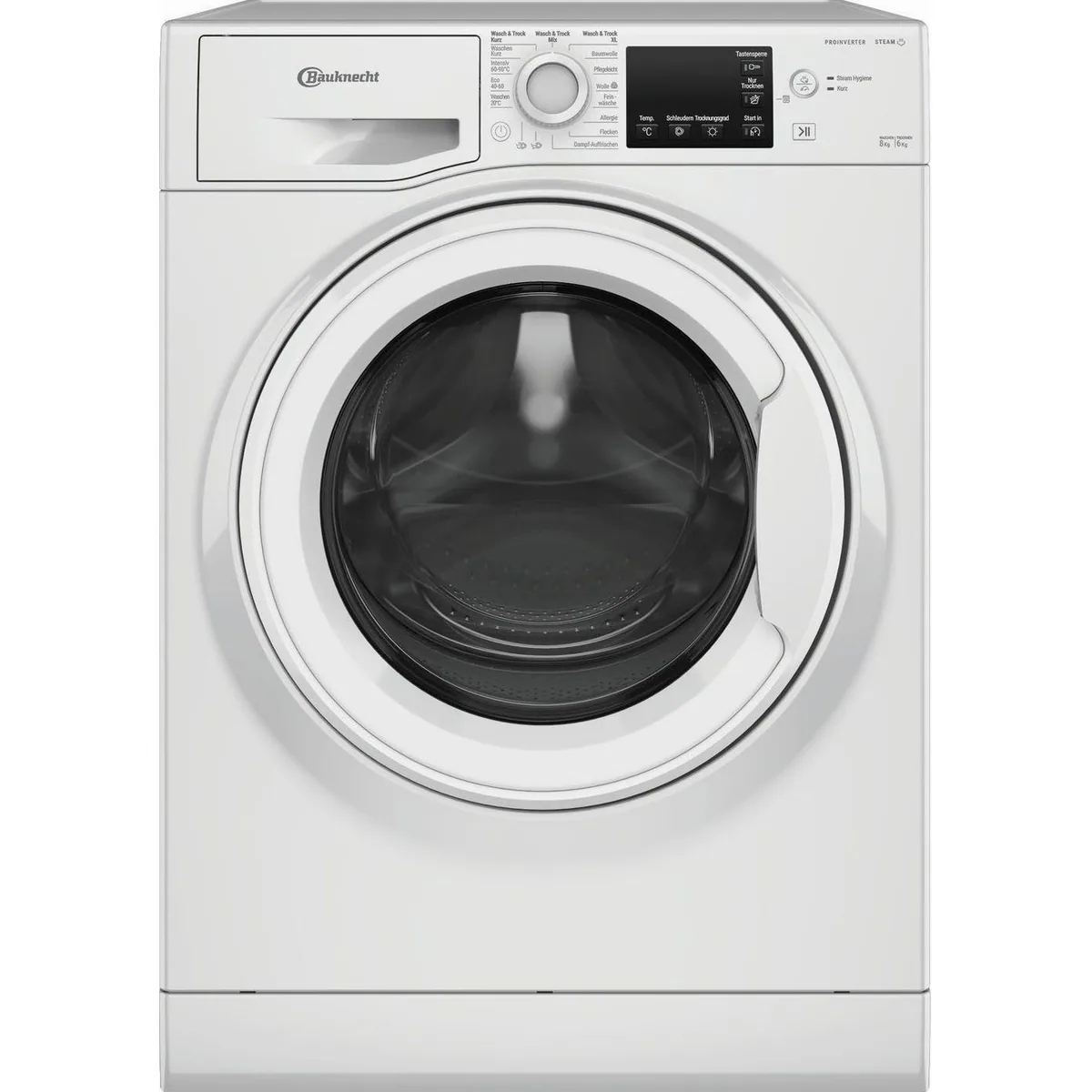 BAUKNECHT WT Super Eco 86 43 N, 8 kg Waschen, 6 kg Trocknen, 1400 U/min, Fleckenentfernung 40°C 2