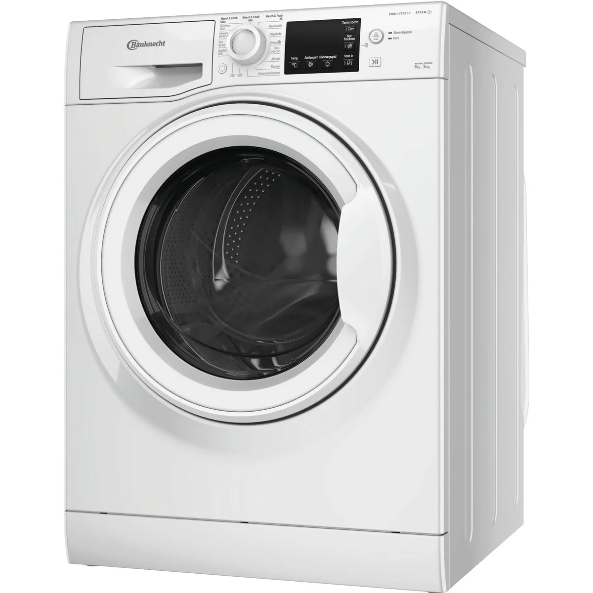 BAUKNECHT WT Eco Plus 86 43 N, 8 kg Waschen, 6 kg Trocknen, 1400 U/min — Fleckenentfernung ohne Vorbehandlung