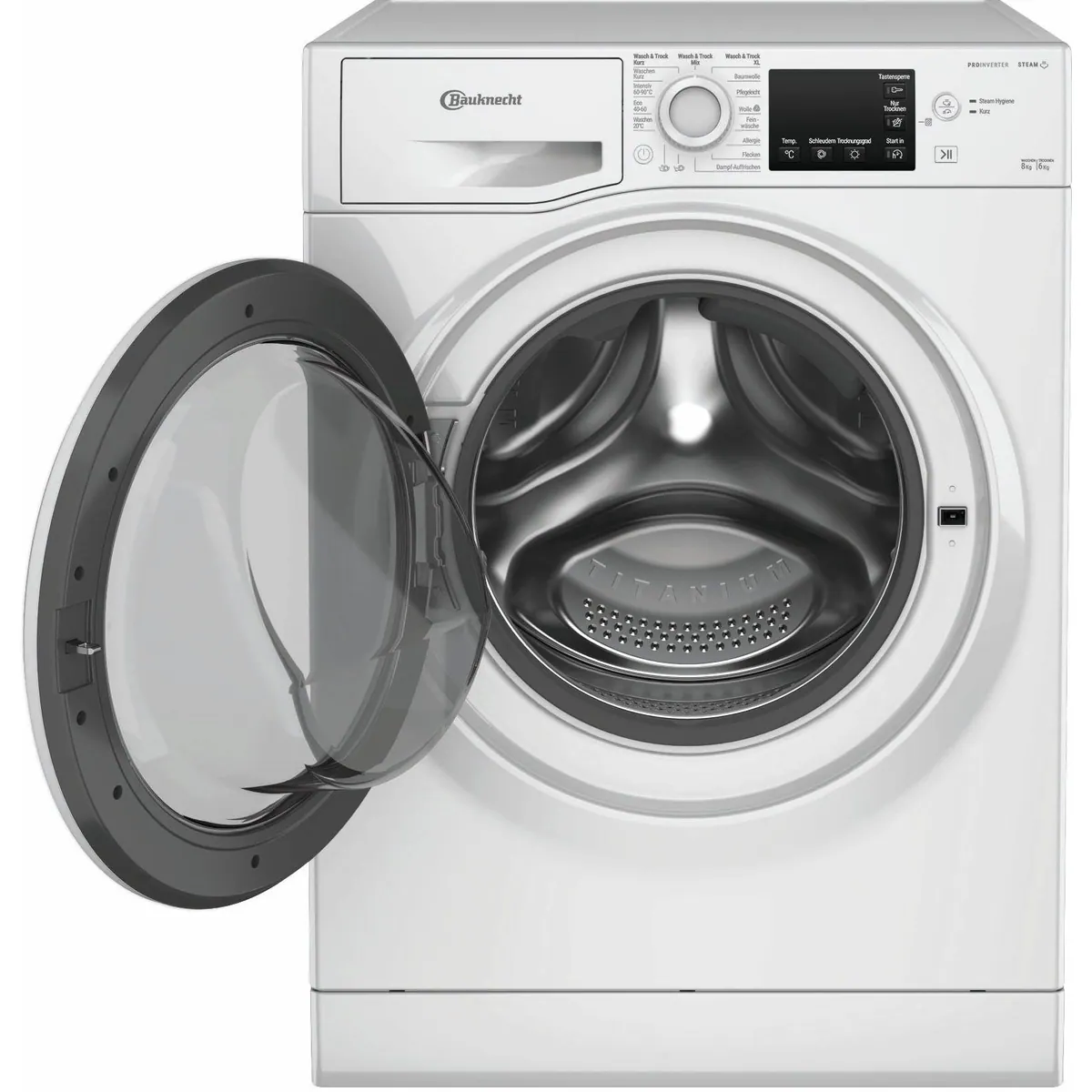 BAUKNECHT WT Eco Plus 86 43 N, 8 kg Waschen, 6 kg Trocknen, 1400 U/min — Fleckenentfernung ohne Vorbehandlung 4