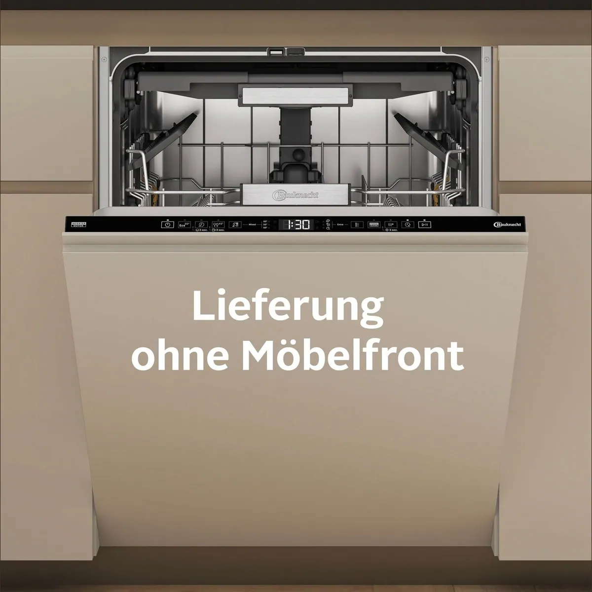 BAUKNECHT B7I HT58 TC, vollintegrierbarer Geschirrspüler, flüsterleise, 15 Maßgedecke