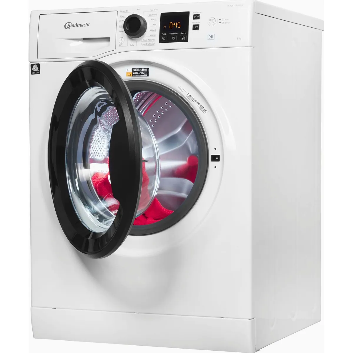 BAUKNECHT Super Eco 845 A, 8 kg, 1400 U/min, Kurz 45' — effiziente Waschleistung, leiser Invertermotor, umfassender Schutz 3