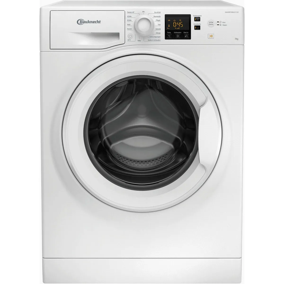 BAUKNECHT WBP 714A Waschmaschine, 7 kg, 1400 U/min, Kurzprogramm 45' – zeitsparendes Waschen