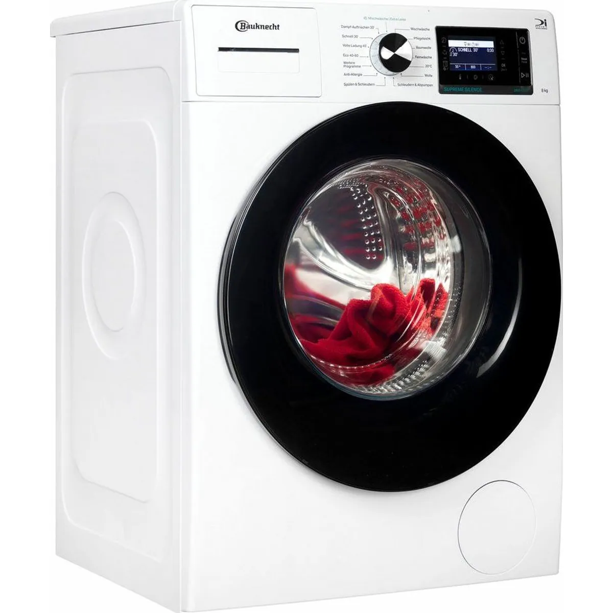 BAUKNECHT B6R 88E SILENCE DE, 8 kg, 1400 U/min, Dampfprogramm, Vollwasserschutz