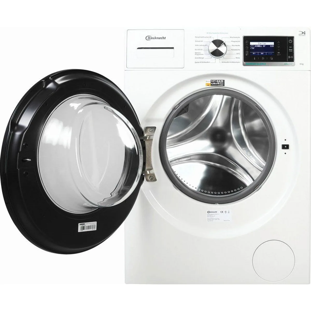 BAUKNECHT B6R 88E SILENCE DE, 8 kg, 1400 U/min, Dampfprogramm, Vollwasserschutz 2