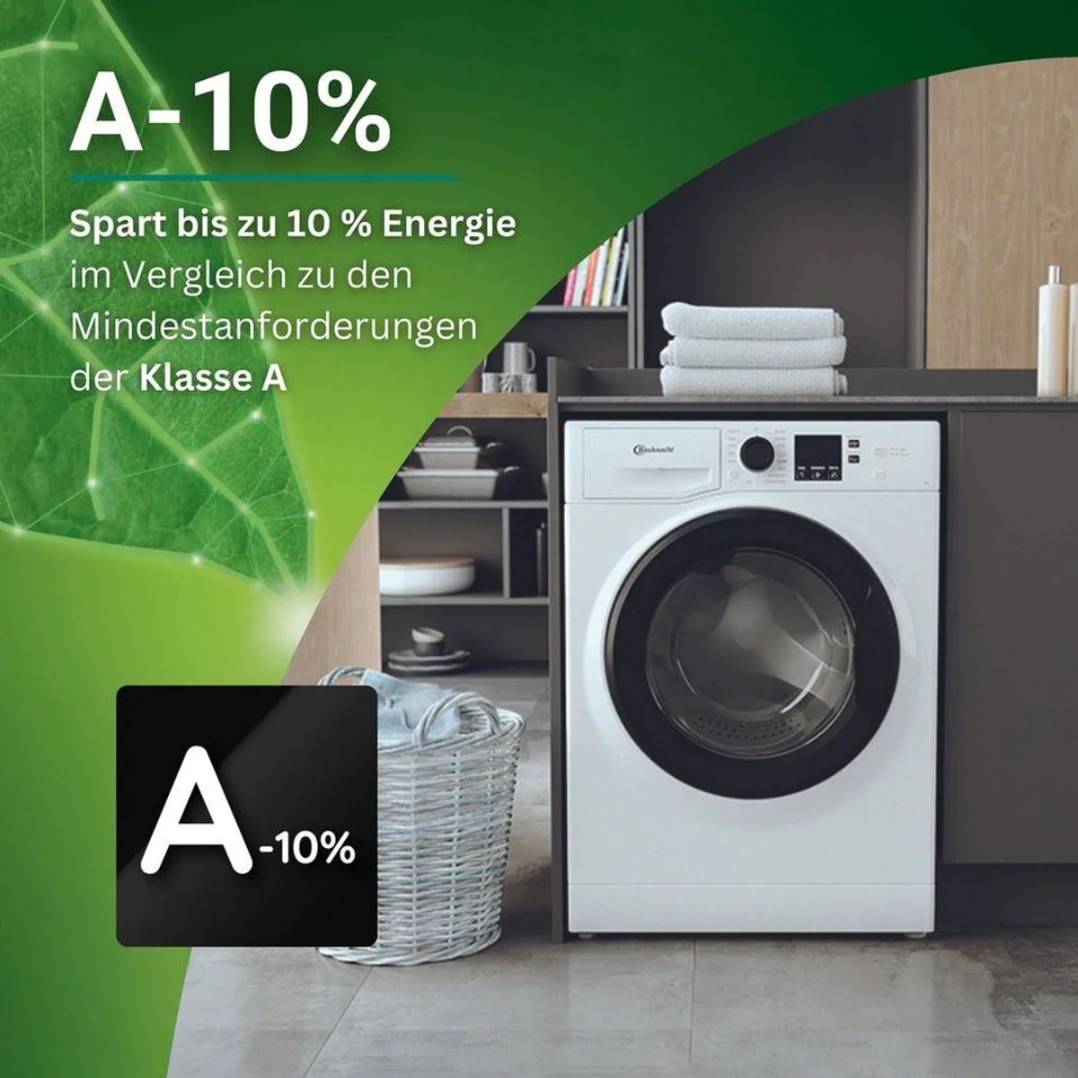 BAUKNECHT Super Eco 948 A Waschmaschine, 9 kg, 1400 U/min, energieeffizient und zeitsparend 2