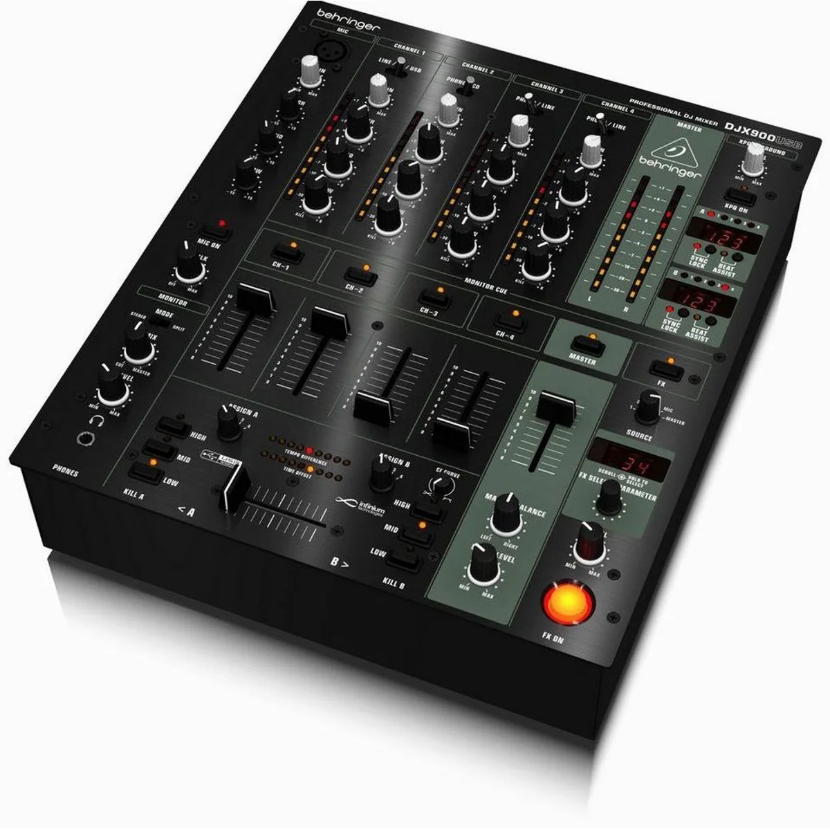 Behringer DJX900USB, 5-Kanal Mixer, USB-Audiointerface, 24-bit Effekte 3