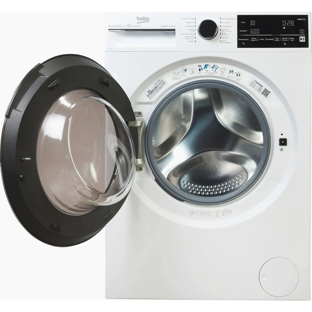 BEKO B5WFT78410W Waschmaschine, 8 kg, 1400 U/min, Dampffunktion gegen Flecken 3