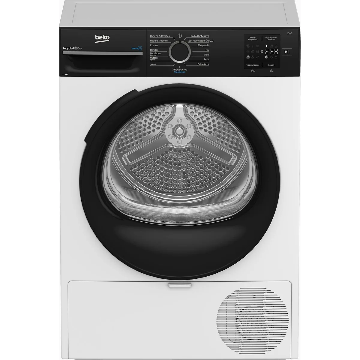 BEKO Wärmepumpentrockner BM3T38240W, AquaWave Schontrommel & 8 kg – sanfte Trocknung für Familienbedarf 3