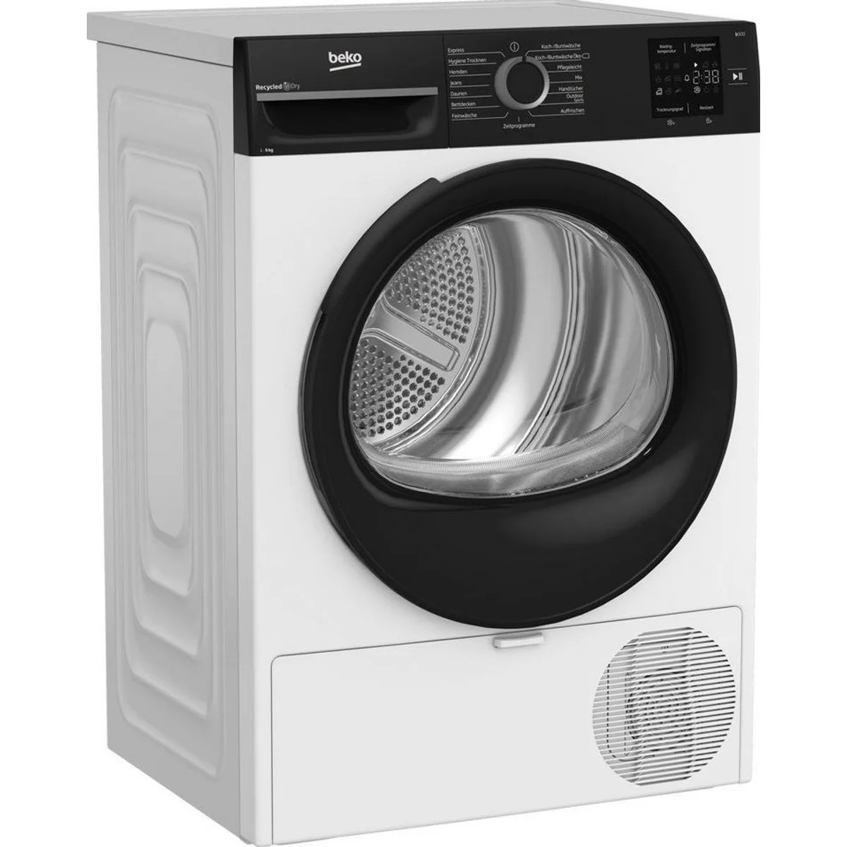 BEKO Wärmepumpentrockner BM3T39230W, 9 kg Fassungsvermögen, Multifunktionsdisplay