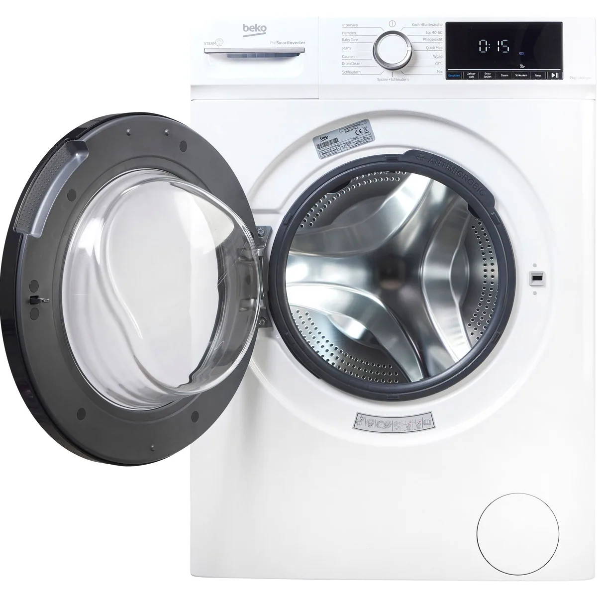 BEKO BM3WFOE741PSA Waschmaschine, 7 kg, 1400 U/min, Dampffunktion, Nachlegefunktion 2