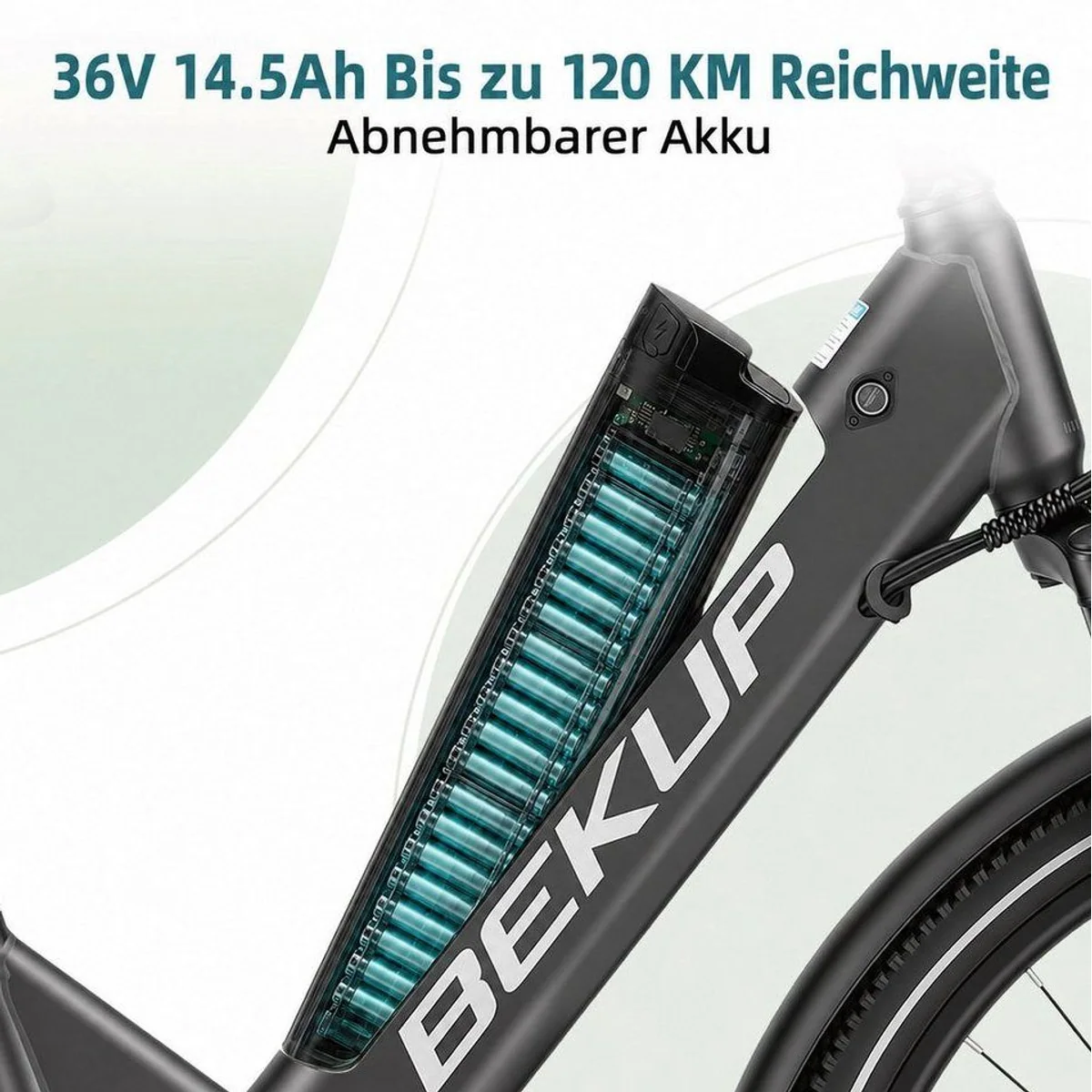 BEKUP E-Bike Cityrad V1, 522 Wh Akku, 250 W Hinterradmotor, Shimano 7-Gang 5
