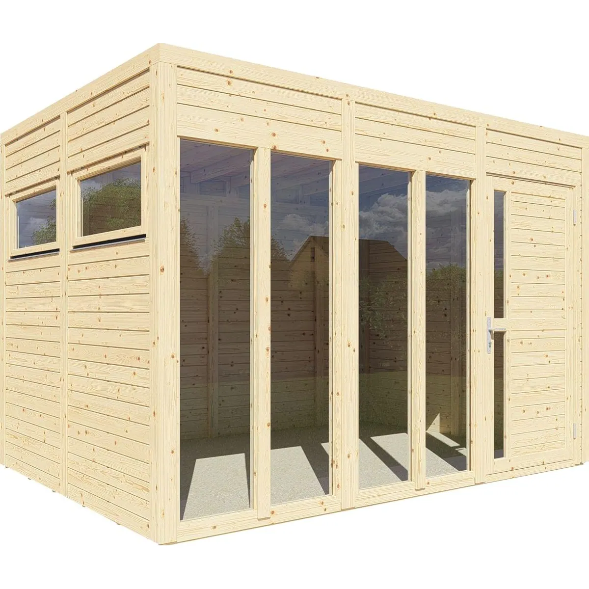 BERTILO Cubus 3 Gartenhaus, modernes Design, hohe Wände, flexible Aufbauoptionen 2