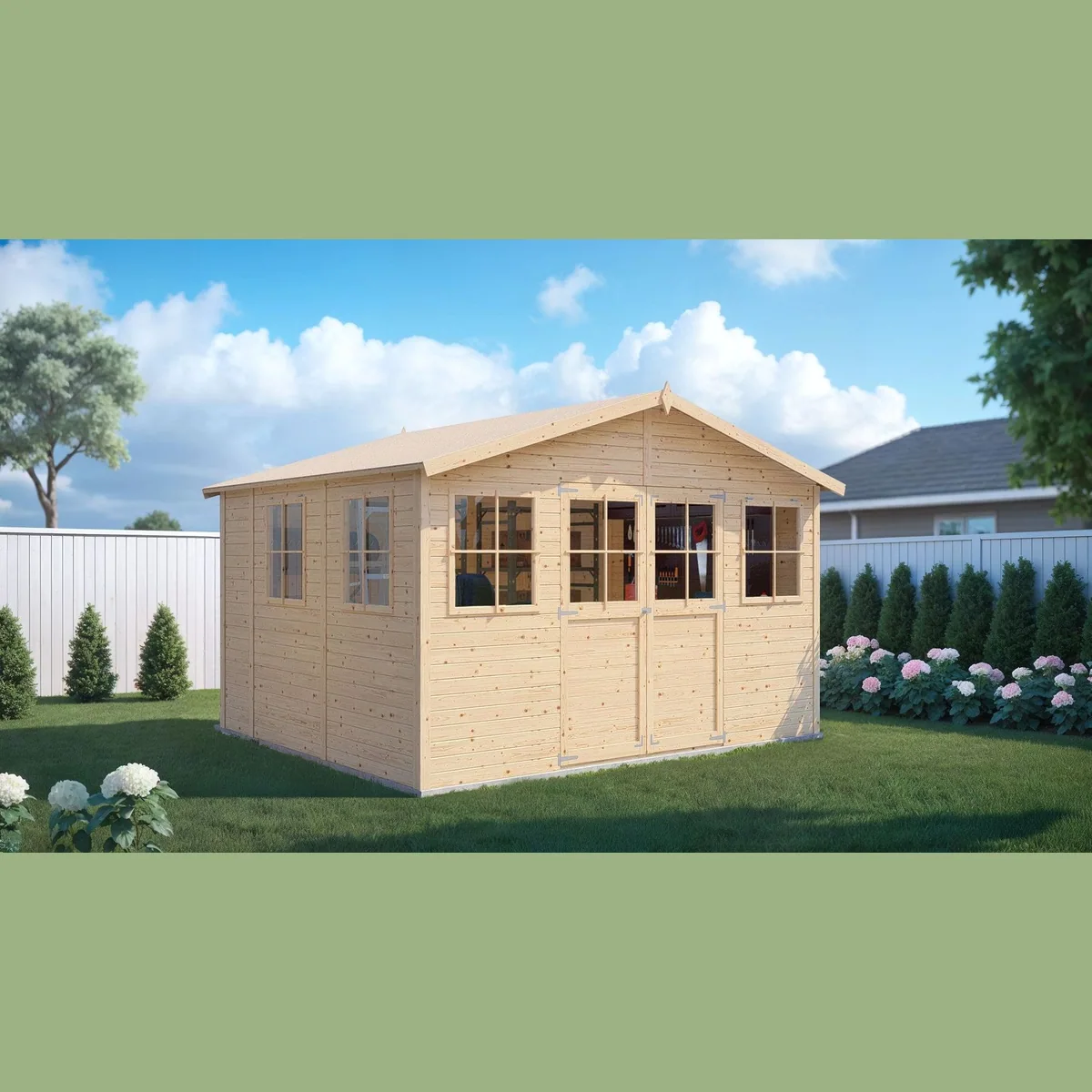 BERTILO Gartenhaus Workshop Smith, großzügige Lichtverhältnisse, robuste Konstruktion