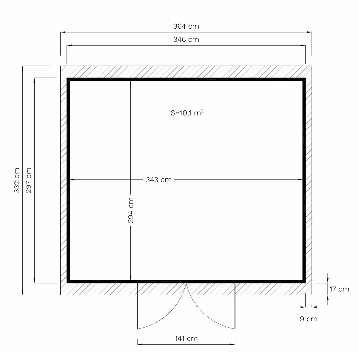 BERTILO Gartenhaus Workshop Smith, großzügige Lichtverhältnisse, robuste Konstruktion 5