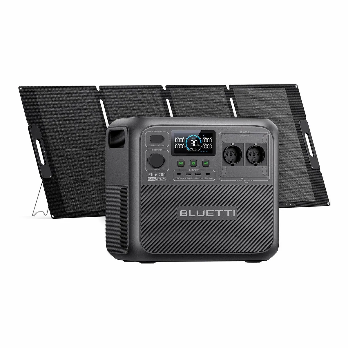 BLUETTI Elite 200 V2, Tragbare PowerStation mit 2600W AC-Ausgängen, 2073,6Wh Kapazität