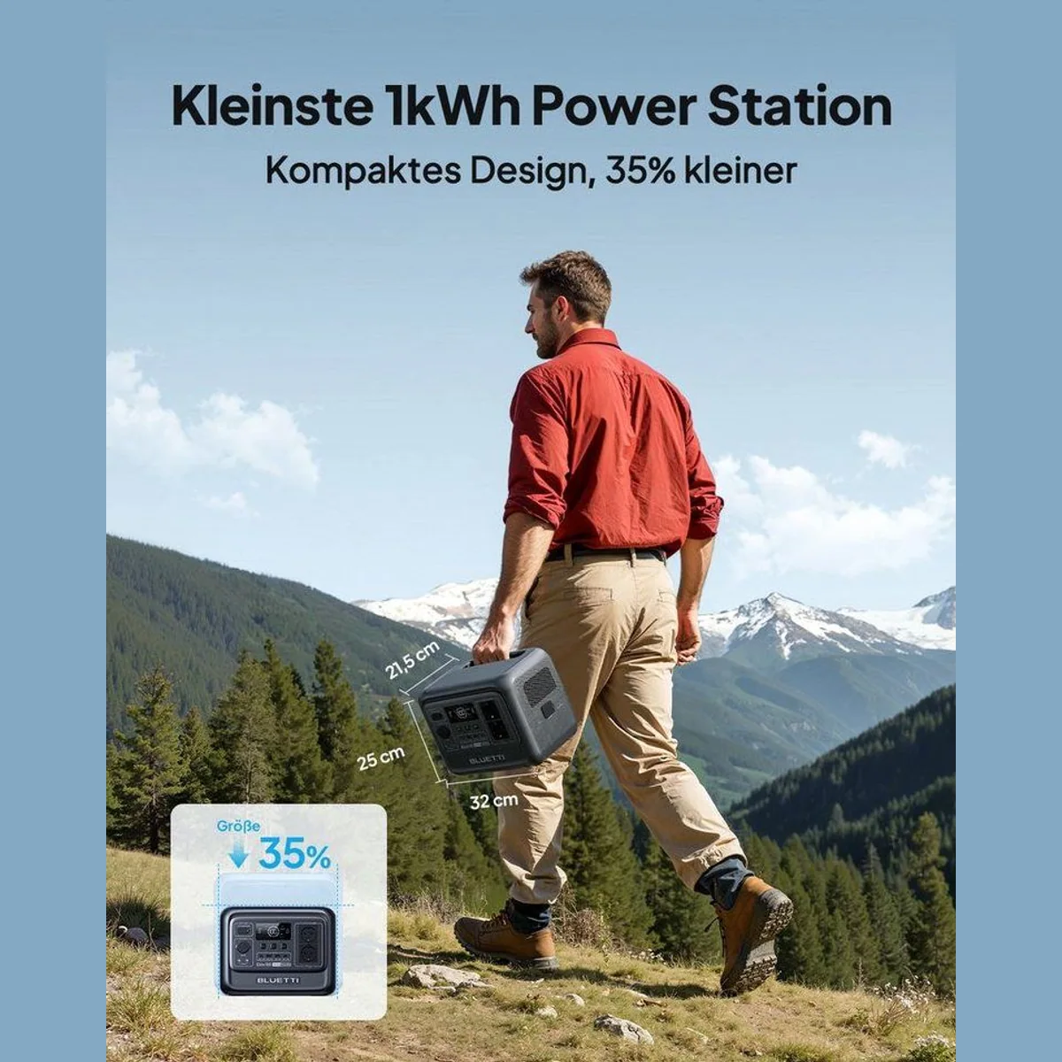 BLUETTI Elite 100 V2 Tragbare PowerStation, 1024Wh, 1800W Leistung, kompakt & vielseitig 3