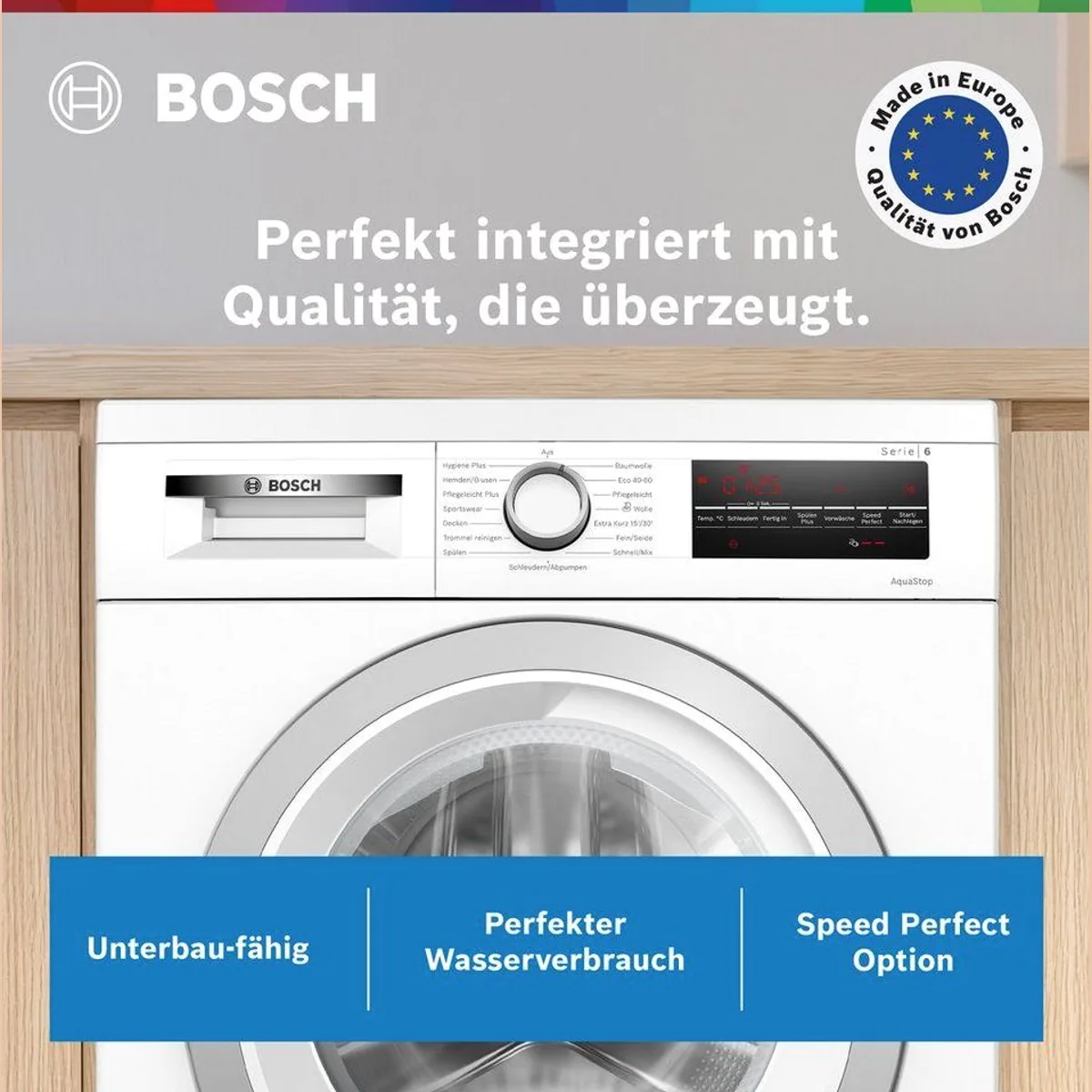 BOSCH WUU28T71 Waschmaschine, 8 kg, 1400 U/min, energieeffizient und leise 2