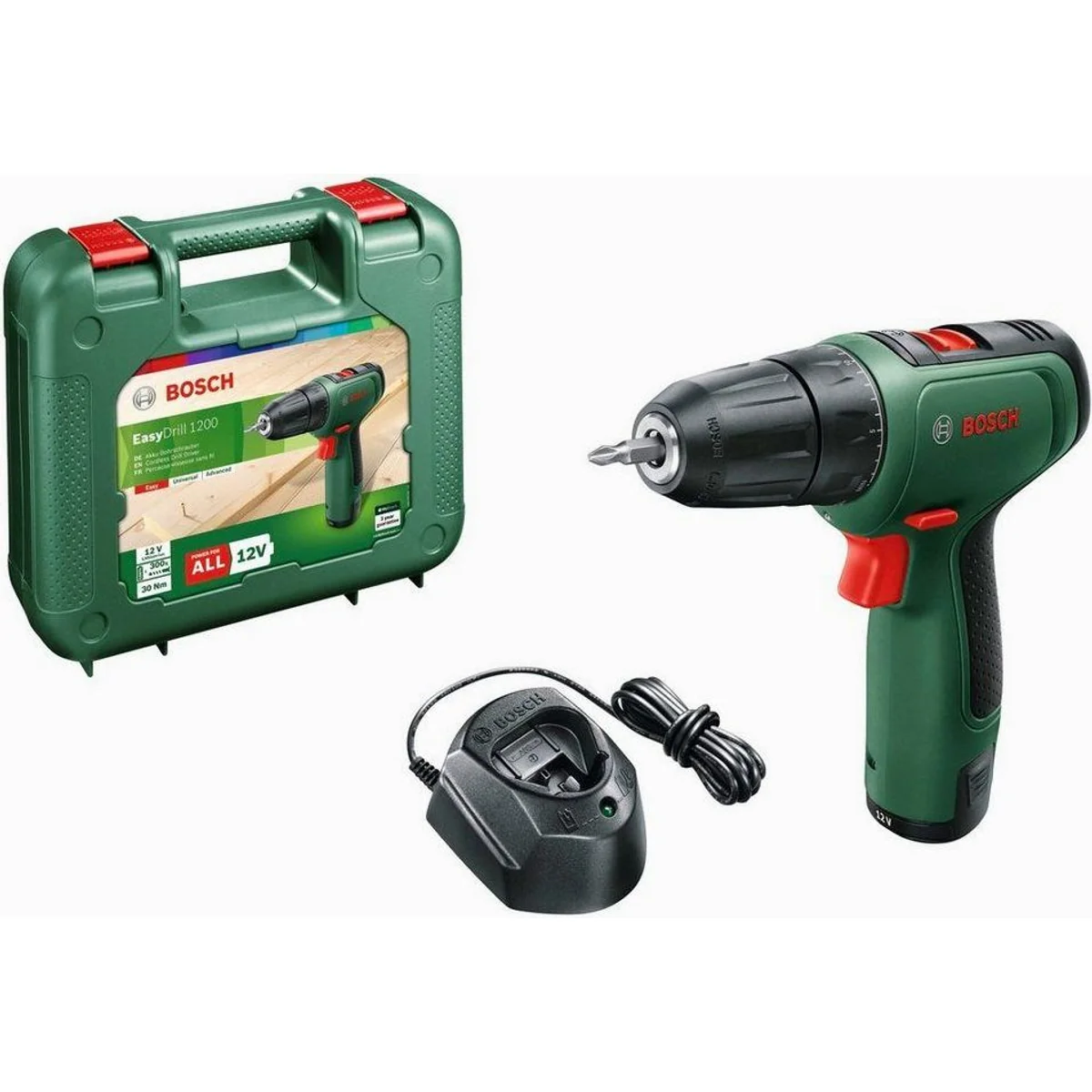 Bosch Home & Garden EasyDrill 1200, 1500 U/min, 30 Nm, 12V Akku und Ladegerät