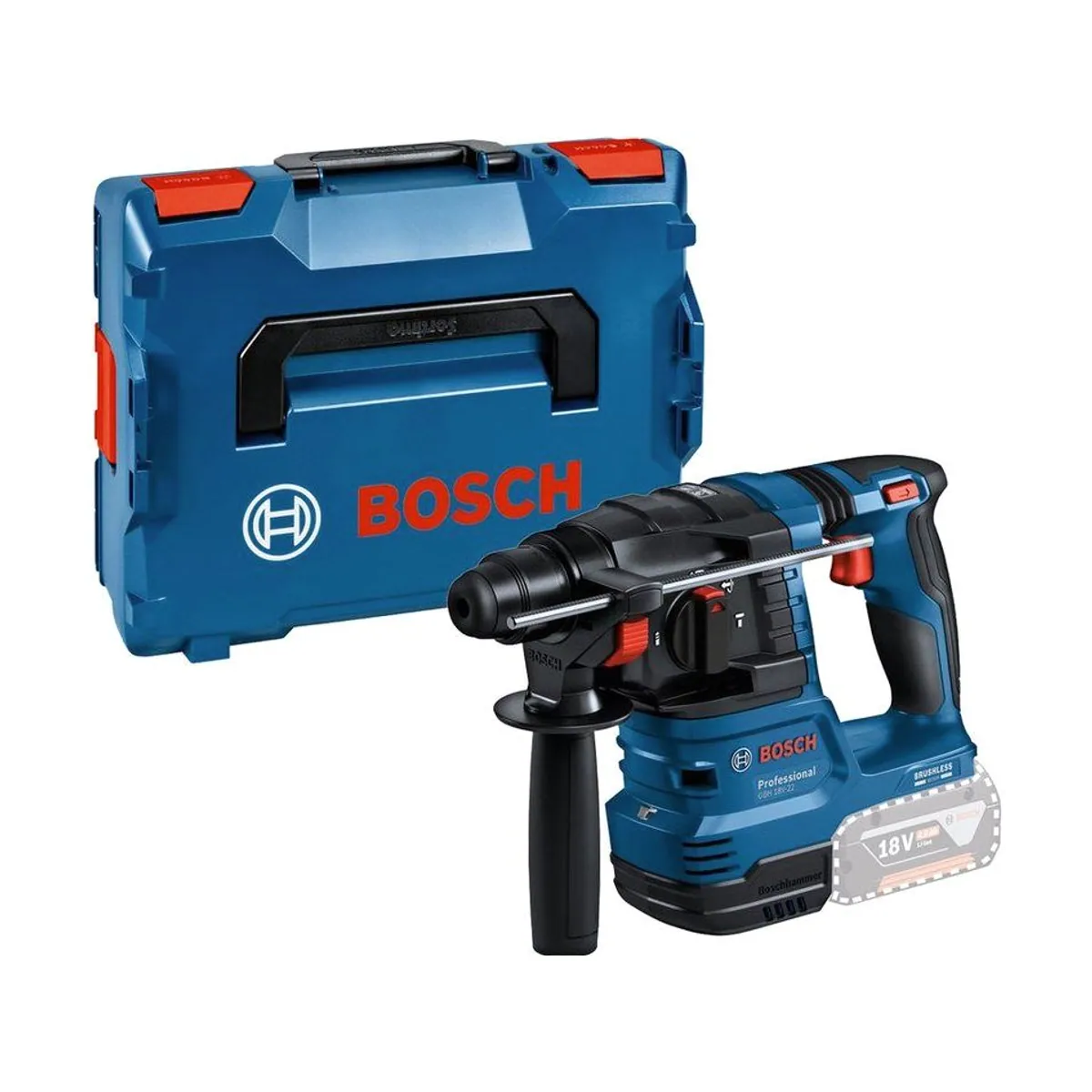 Bosch Professional GBH 18 V-22, kompakt, leistungsstark, ergonomisch — inkl. GDE 18 V-12