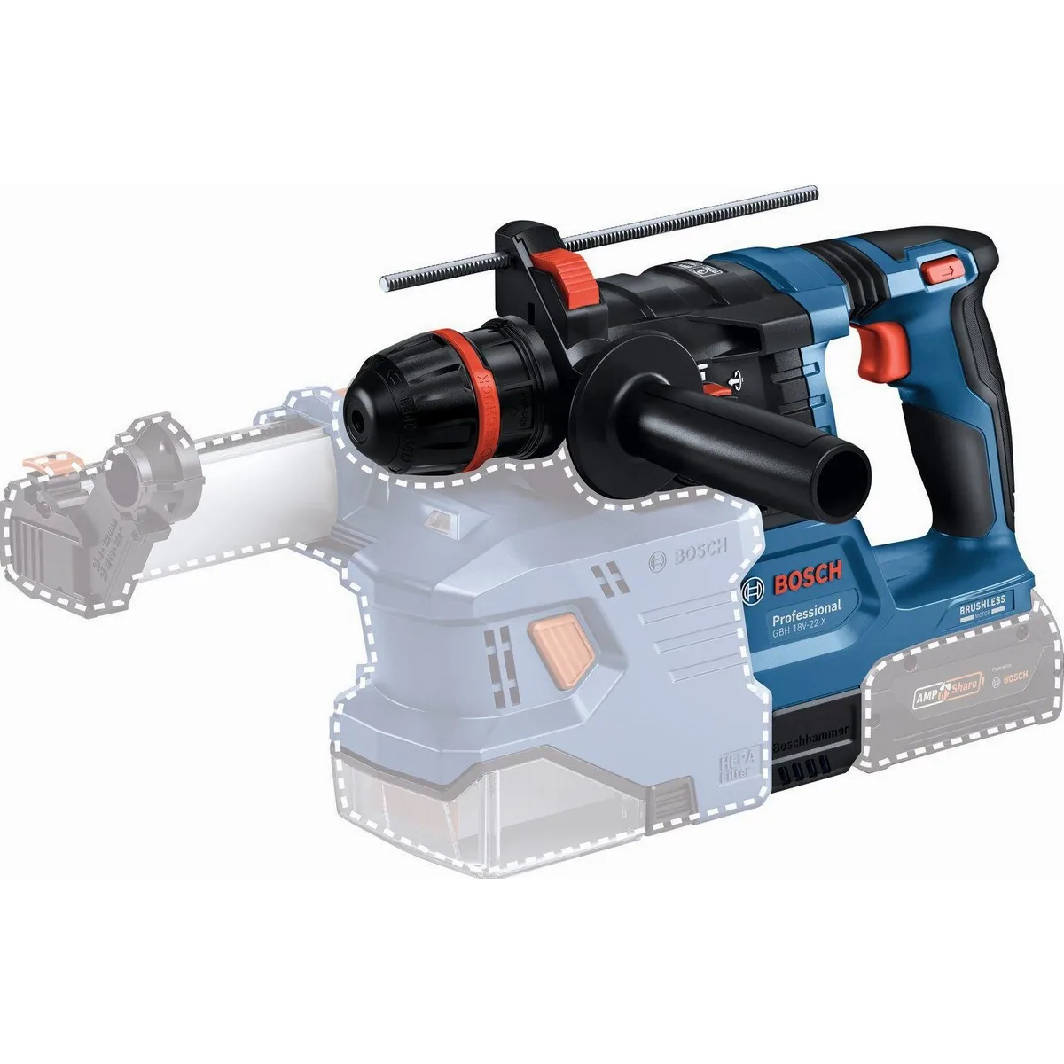 Bosch Professional GBH 18V-22, Akku-Bohrhammer mit SDS plus, inkl. 2x 4,0 Ah Akkus und Schnellladegerät 5