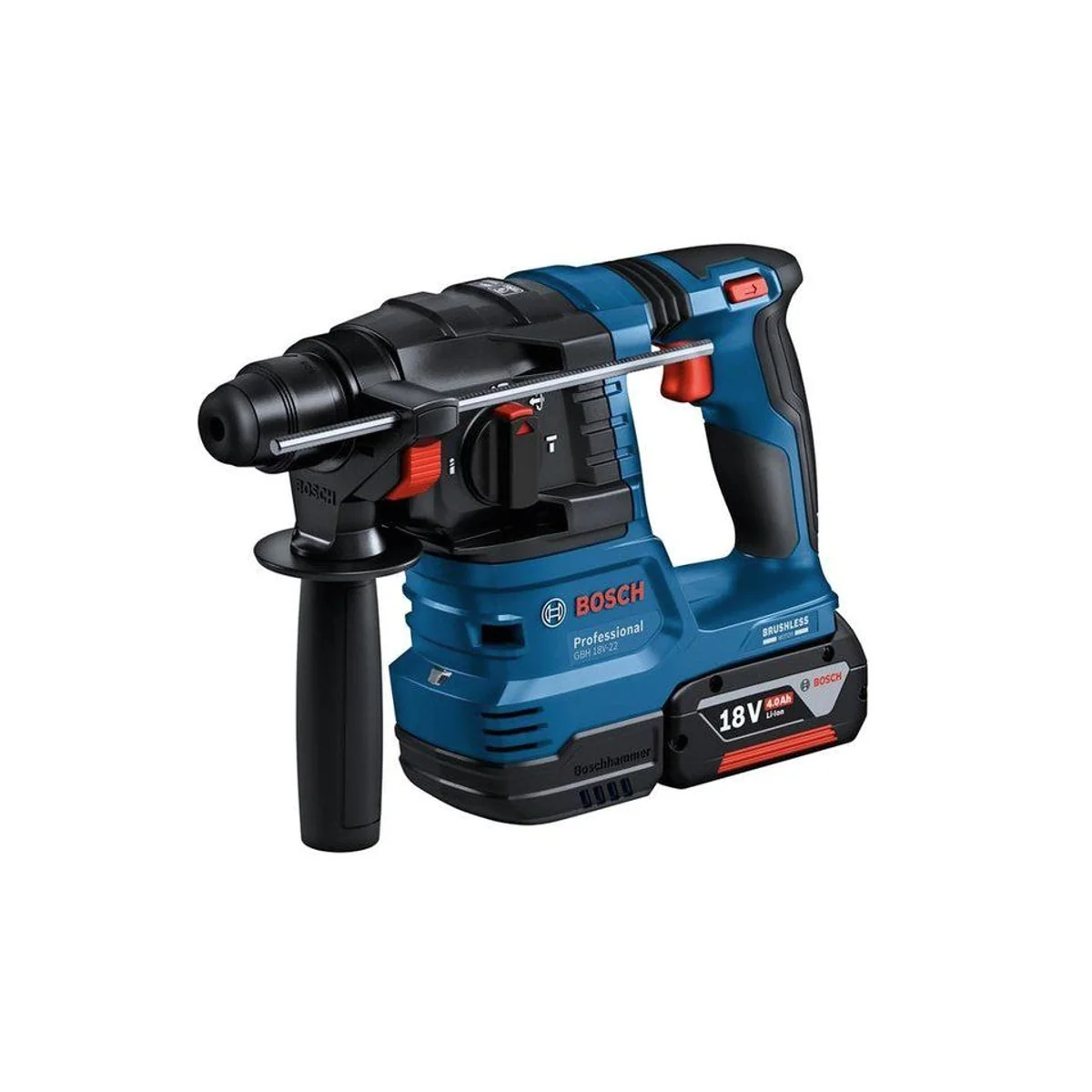 Bosch Professional Akku-Bohrhammer GBH 18 V-22 + GSR 18 V-45, Energieeffizienz, ergonomisches Design, umfassendes Set 4