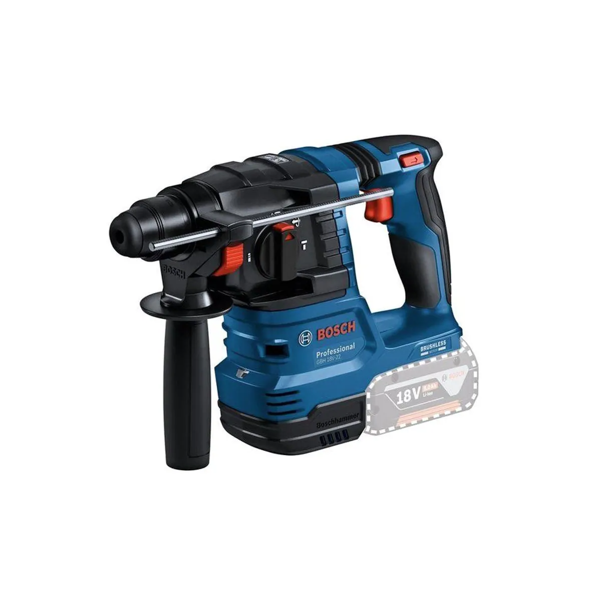 Bosch Professional Akku-Bohrhammer GBH 18 V-22 + GSR 18 V-45, Energieeffizienz, ergonomisches Design, umfassendes Set 5