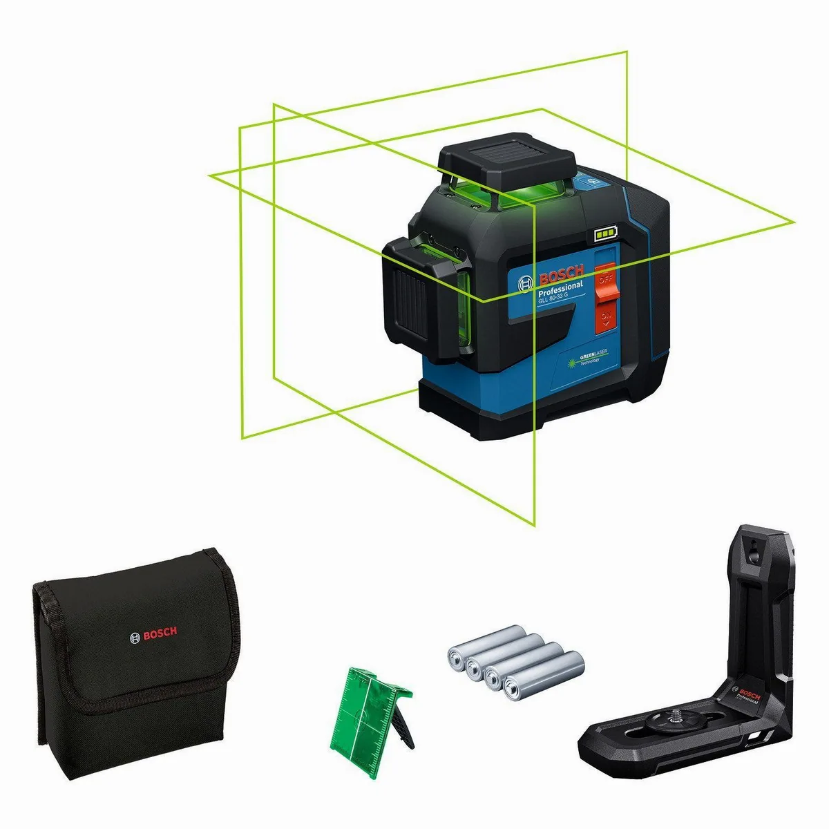 Bosch Professional GLL 80-33 G, Dual Power Source, IP65-Schutz
