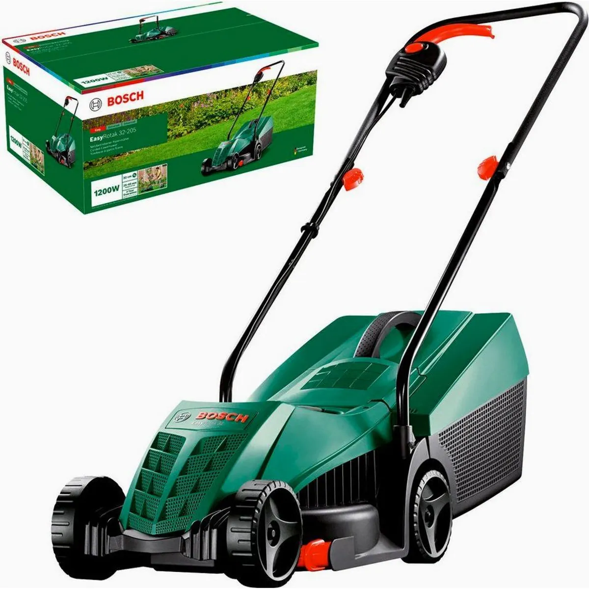 Bosch Home & Garden EasyRotak 32-205, energieeffizienter Motor, klappbare Griffe, 31l Grasfangvolumen