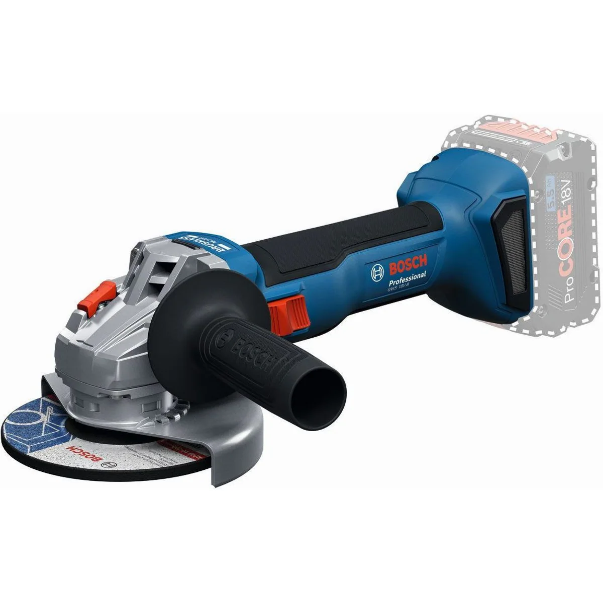 Bosch Professional GWS 18V-8 Akku-Winkelschleifer, kraftvoll und ergonomisch — inkl. 2x Akku 5,0Ah 3