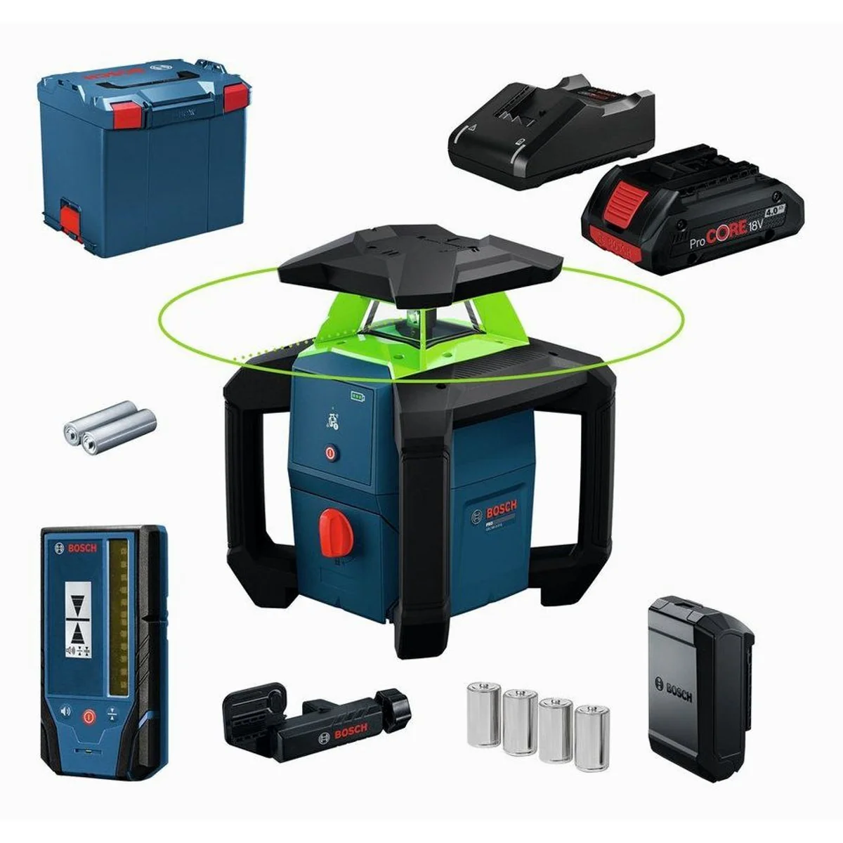BOSCH GRL 18V-3-31G, präziser Rotationslaser mit Akku und L-BOXX