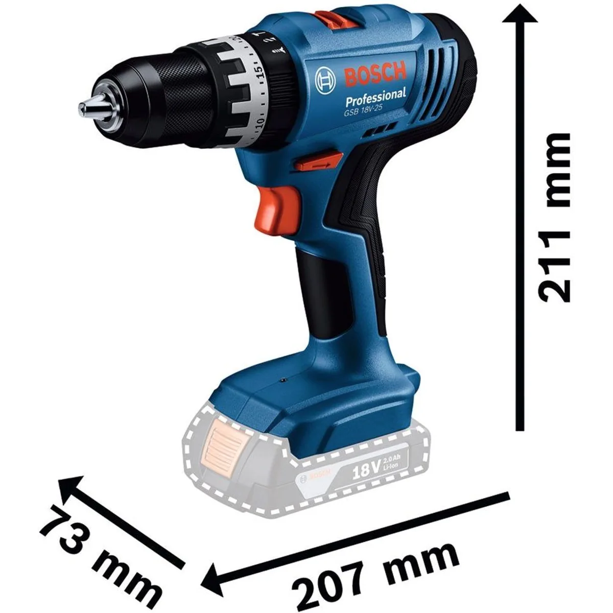 Bosch Professional GSB 18V-25, Akku-Schlagbohrschrauber mit 2 Akkus und Ladegerät 3