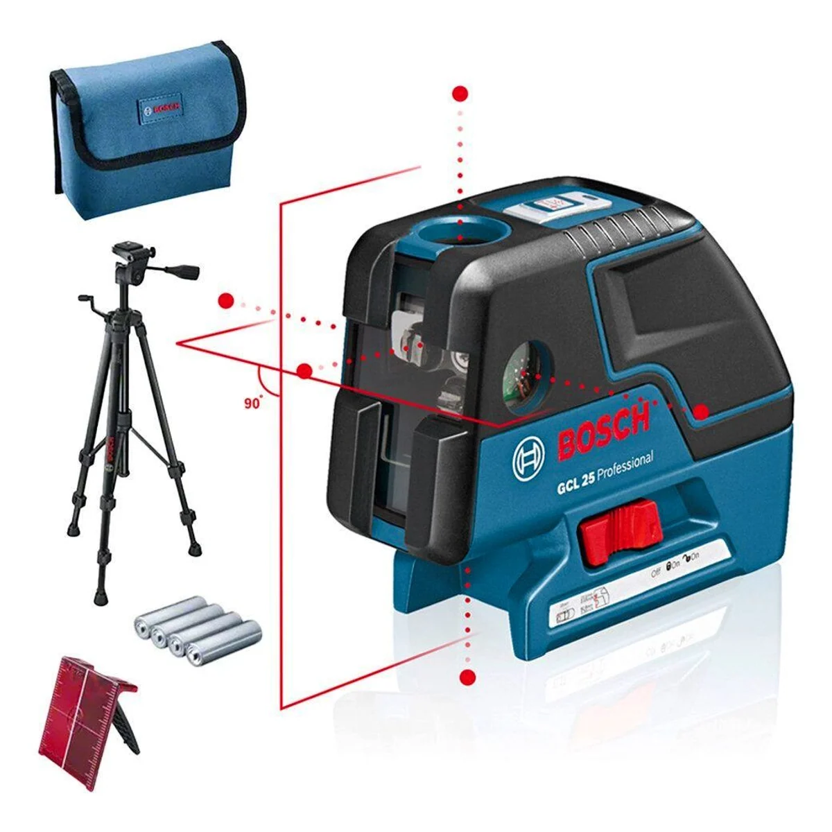 Bosch Professional GCL 25 Kombilaser, präzise Nivellierung, umfassendes Zubehör