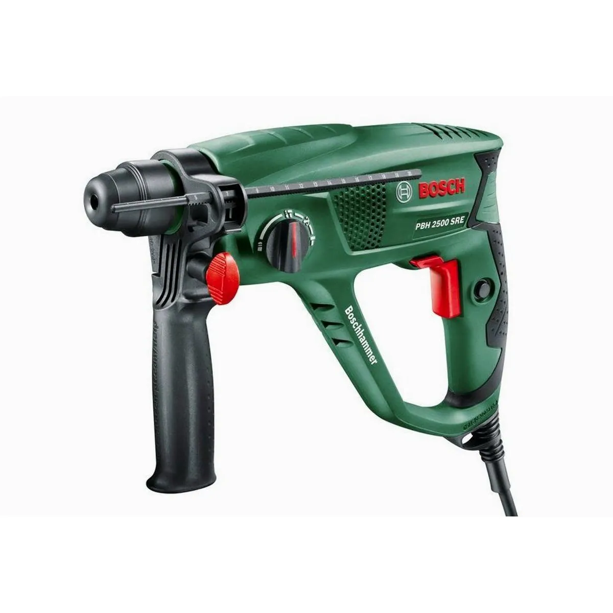 Bosch Home & Garden Bohrhammer PBH 2500 SRE, kraftvoller 600-W-Motor, vielseitige Meißelfunktion