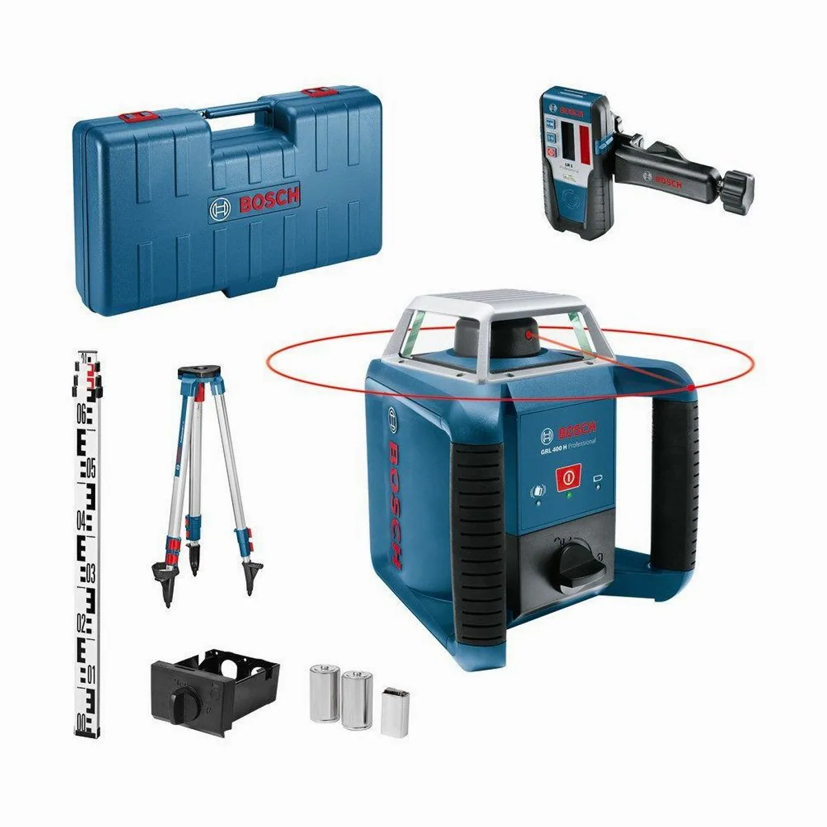 BOSCH Rotationslaser GRL 400 H Set, Präzision, Reichweite, Außenbereichsschutz