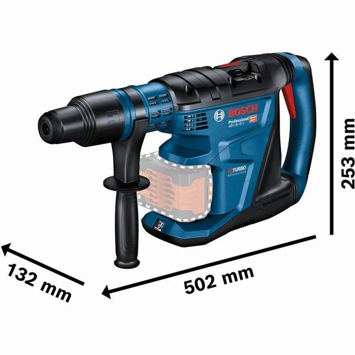 Bosch Professional PRO Akku-Bohrhammer BITURBO GBH 18V-40 C, maximale Leistung, kompakte Bauweise, intelligente Benutzeroberfläche 2
