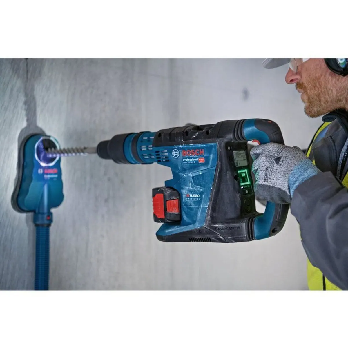 Bosch Professional PRO Akku-Bohrhammer BITURBO GBH 18V-40 C, maximale Leistung, kompakte Bauweise, intelligente Benutzeroberfläche 3