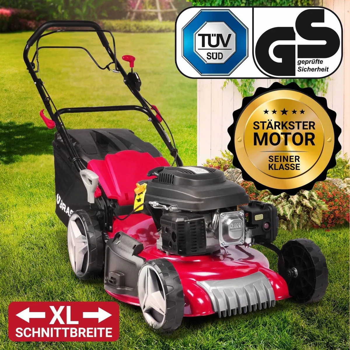 BRAST Benzinrasenmäher 7PS RED LINE, 51 cm Schnittbreite, TÜV geprüft, 4-Takt OHV Motor 2