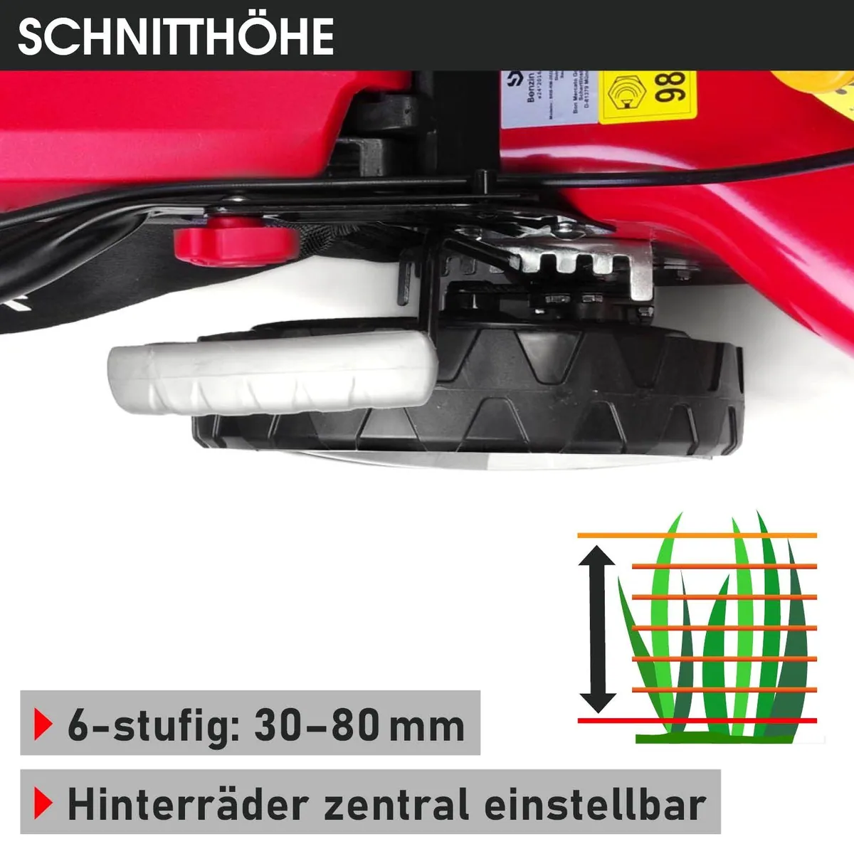 BRAST Benzinrasenmäher 7PS RED LINE, 51 cm Schnittbreite, TÜV geprüft, 4-Takt OHV Motor 4