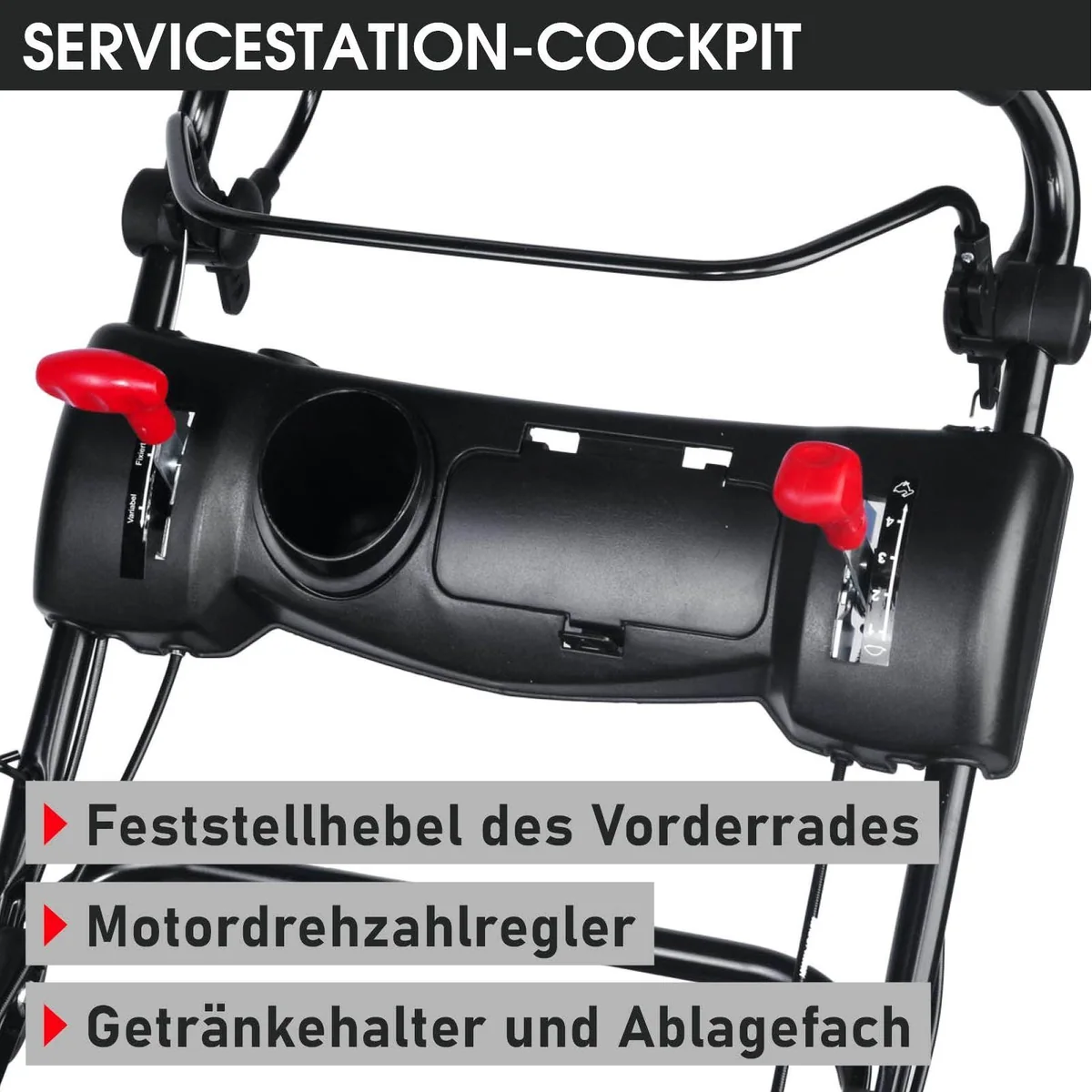 BRAST Benzinrasenmäher Trike, 5,2kW Motor, 53 cm Schnittbreite, 4in1-Funktion 5