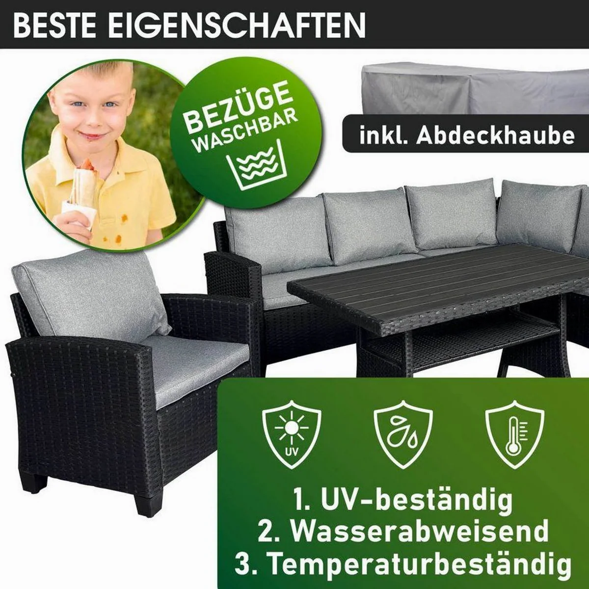 BRAST Gartenlounge-Set Hacienda, TÜV-geprüft, bis zu 10 Personen, inkl. Kissen & Abdeckung 3