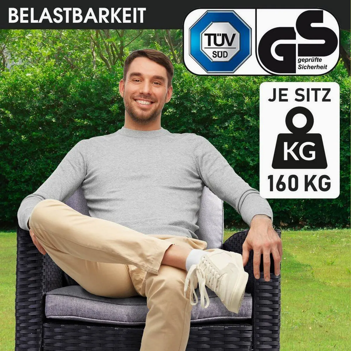 BRAST Gartenlounge-Set Hacienda, TÜV-geprüft, bis zu 10 Personen, inkl. Kissen & Abdeckung 4