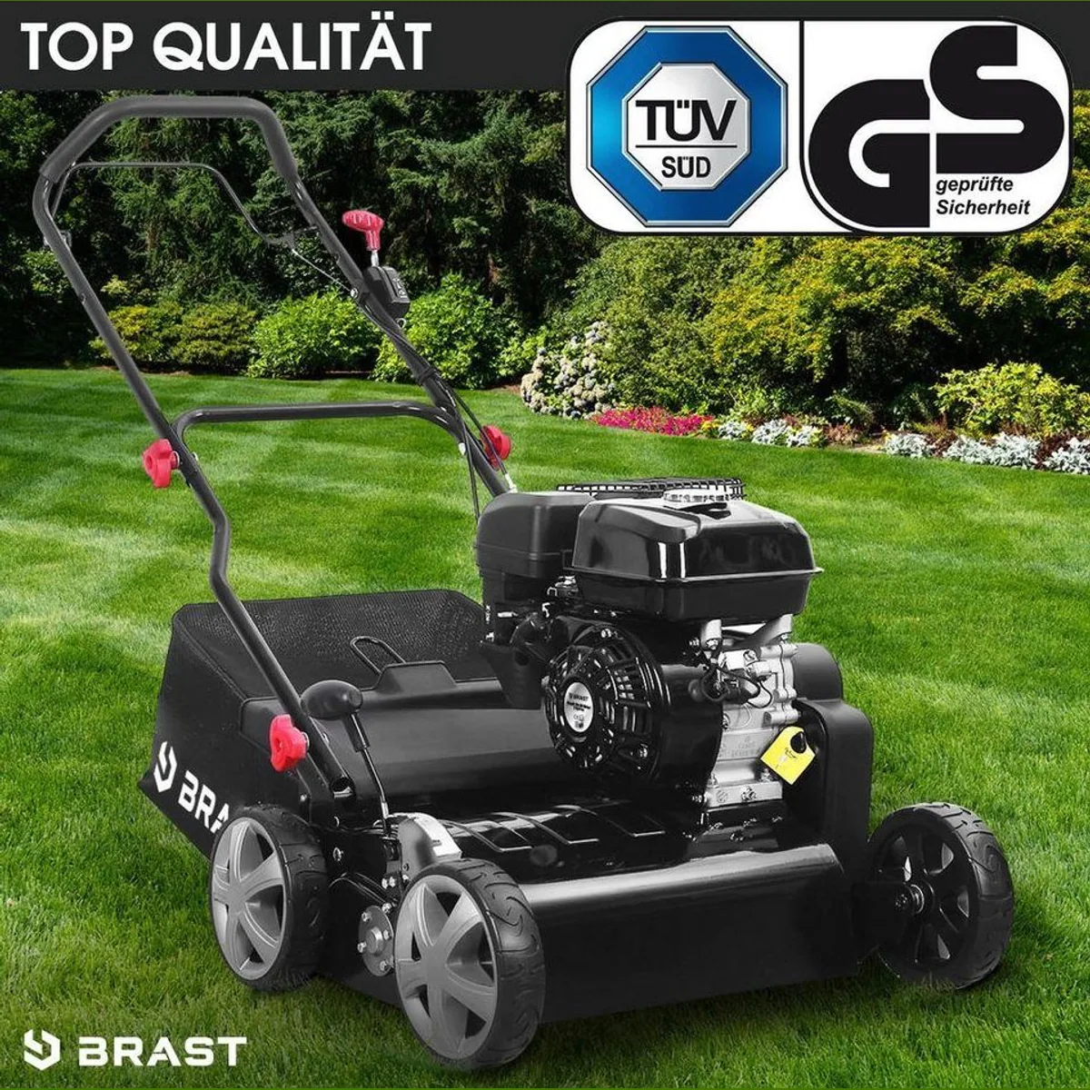 BRAST Benzin-Vertikutierer 4,5kW, 45 cm Arbeitsbreite, TÜV geprüft, 50L Fangkorb 2