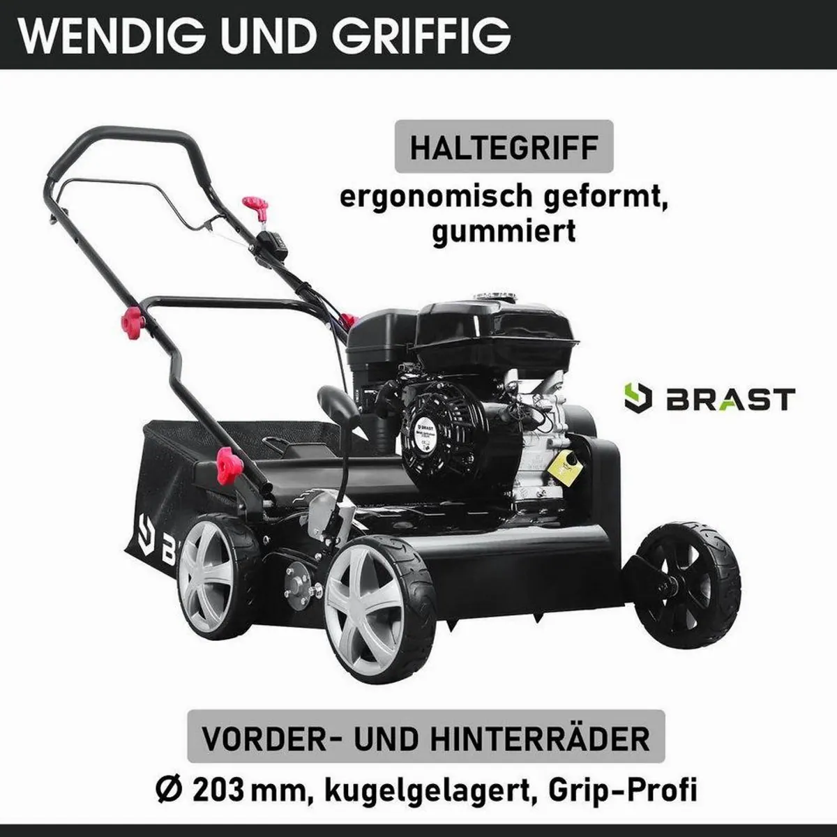 BRAST Benzin-Vertikutierer 4,5kW, 45 cm Arbeitsbreite, TÜV geprüft, 50L Fangkorb 5