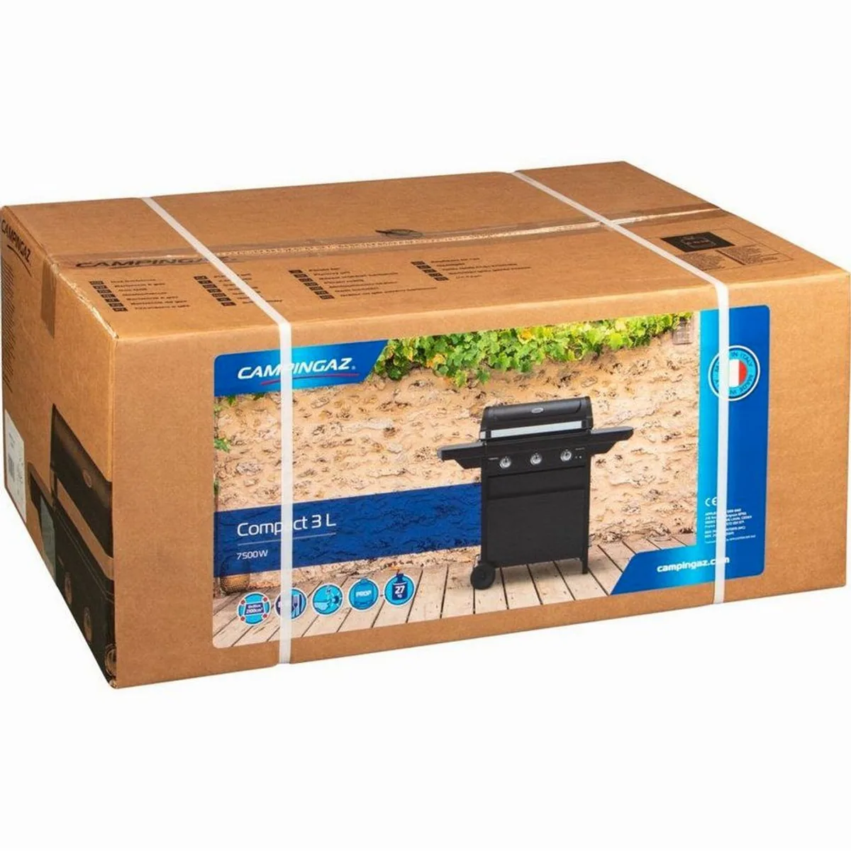 Campingaz Compact 3 L Gasgrill, 3 leistungsstarke Brenner, klappbare Seitentische