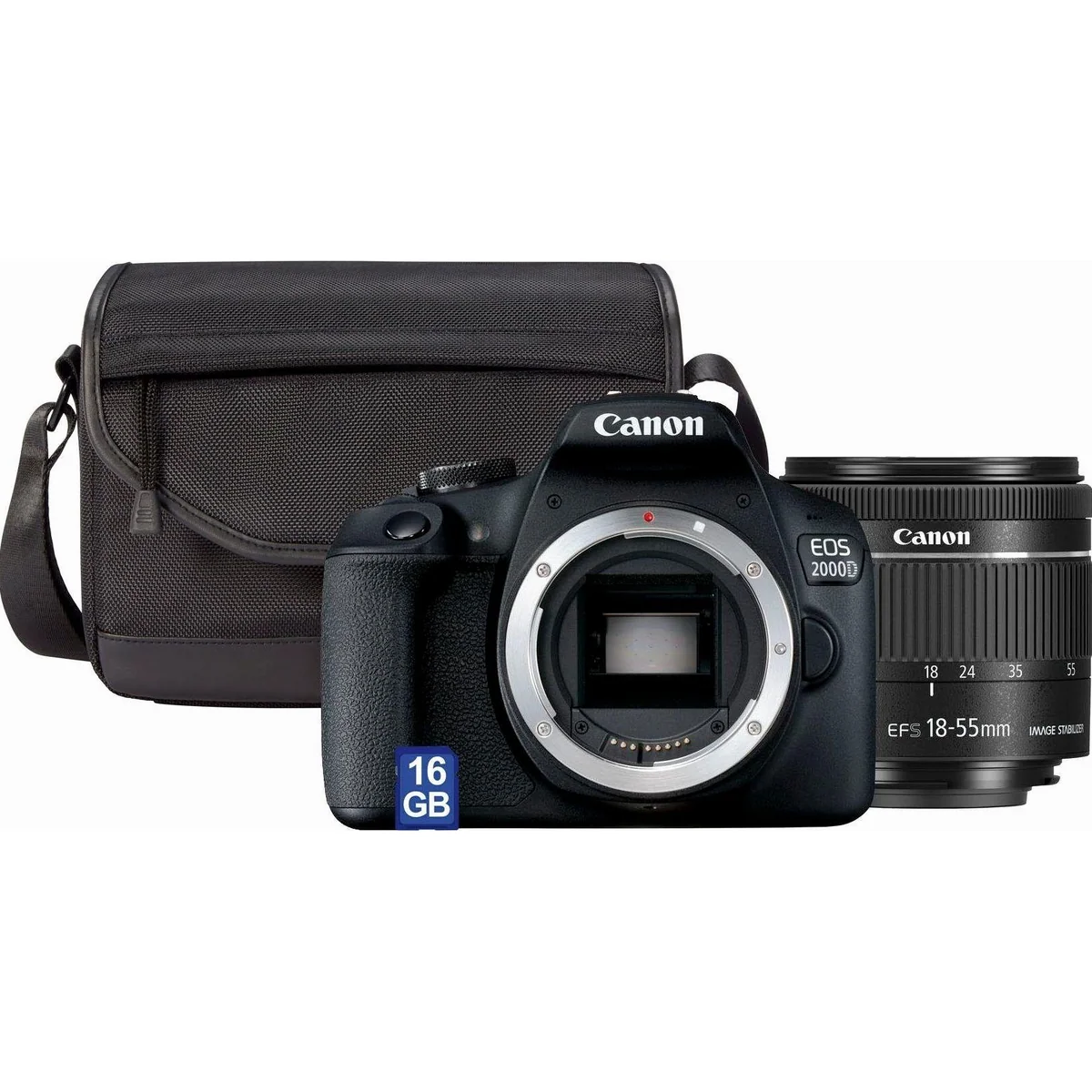 Canon EOS 2000D Kit, 24,1 MP, WLAN, vielseitiges Objektiv — Premium-Spiegelreflexkamera