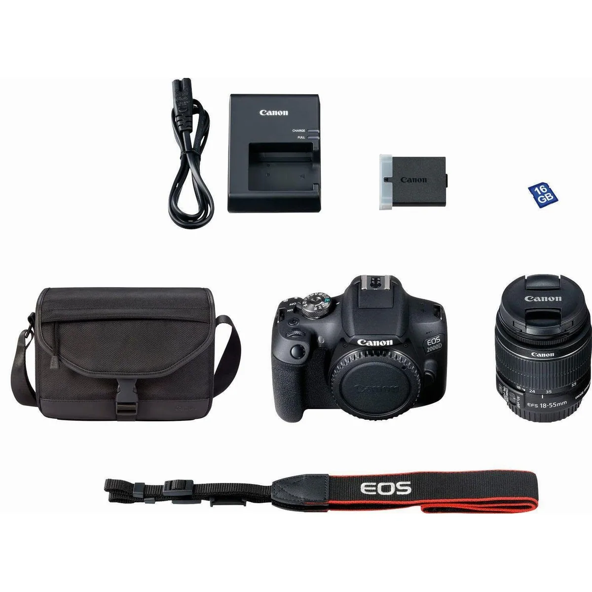 Canon EOS 2000D Kit, 24,1 MP, WLAN, vielseitiges Objektiv — Premium-Spiegelreflexkamera 3