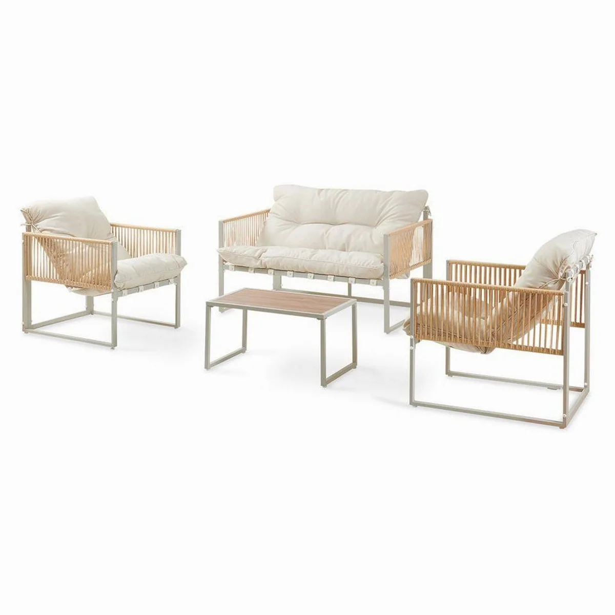 casa.pro Gartenlounge-Set, stilvolles 4-teiliges Design, witterungsbeständig und komfortabel 3