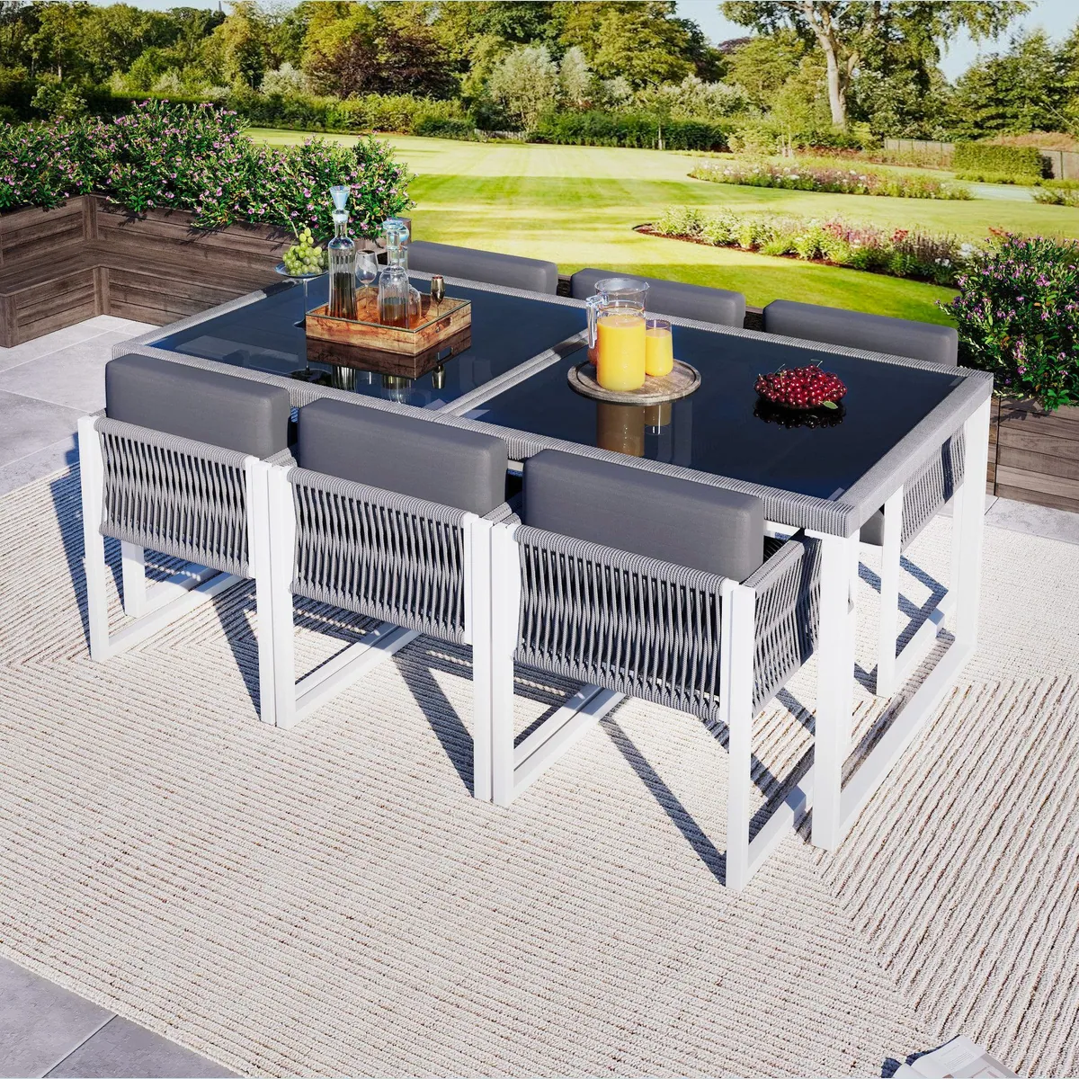 Celya Gartenlounge-Set, 6-Personen-Essgruppe mit abnehmbaren Bezügen 3
