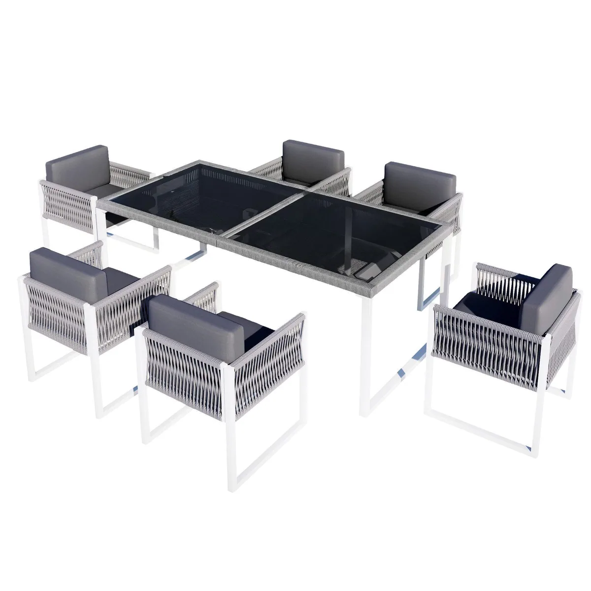 Celya Gartenlounge-Set, 6-Personen-Essgruppe mit abnehmbaren Bezügen 5